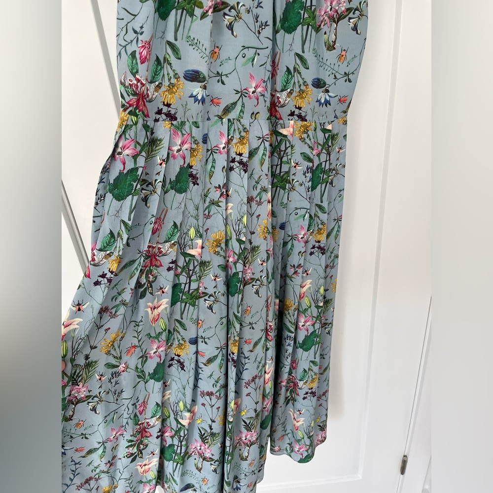 The Kooples Silk Blue Floral Midi Dress - Picture 6 of 9